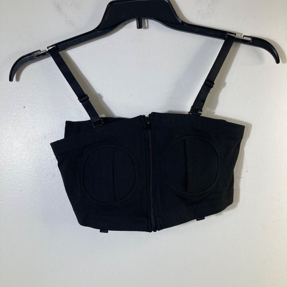 Womens Momcozy Hands Free Nursing Bra Adjustable Black M Cotton Spandex